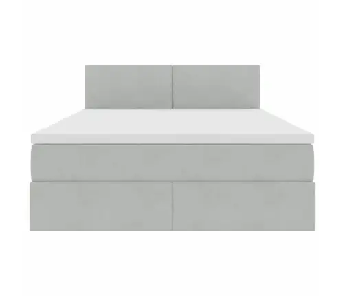 Saugos Lova Su Čiužiniu Šviesiai Pilka 140 X 200 Cm Aksomas