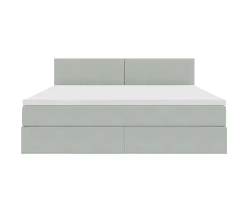 Glabāšanas Gulta Ar Matraci Gaiši Pelēks 180 X 200 Cm Samts Vidaxl