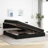 Glabāšanas Gulta Ar Matraci Melna 200 X 200 Cm Samts Vidaxl