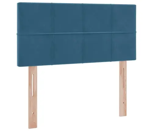 Saugos Lova Su Čiužiniu Tamsiai Mėlyna 90 X 200 Cm Aksomas