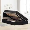 Glabāšanas Gulta Ar Matraci Melna 120 X 190 Cm Samts Vidaxl
