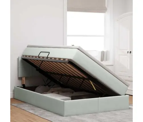 Glabāšanas Gulta Ar Matraci Gaiši Pelēks 120 X 200 Cm Samts Vidaxl