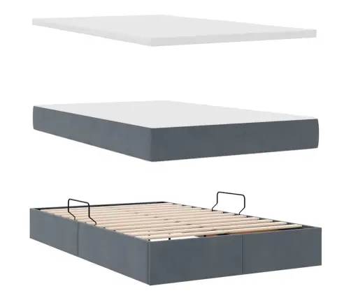 Laos Voodi Madratsiga Peaga Tumehall 120 X 200 Cm Samet