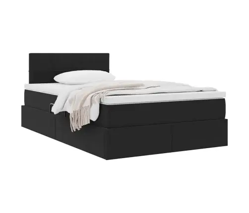 Glabāšanas Gulta Ar Matraci Melna 120 X 200 Cm Samts Vidaxl