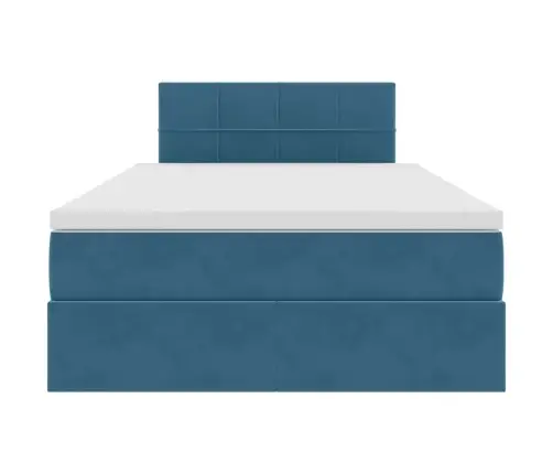Glabāšanas Gulta Ar Matraci Tumši Zils 120 X 200 Cm Samts Vidaxl