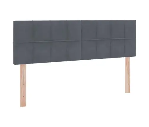 Saugos Lova Su Čiužiniu Tamsiai Pilka 140 X 190 Cm Aksomas