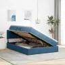 Laos Voodi Madratsiga Peaga Tumesinine 140 X 190 Cm Samet