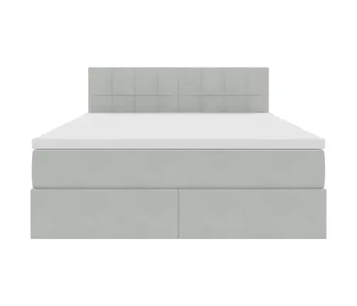 Glabāšanas Gulta Ar Matraci Gaiši Pelēks 140 X 200 Cm Samts Vidaxl