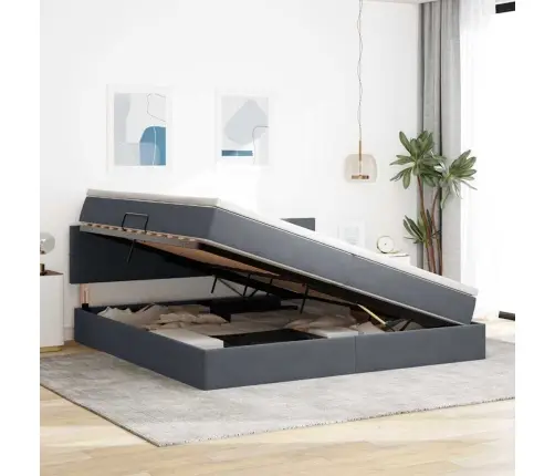 Glabāšanas Gulta Ar Matraci Tumši Pelēks 200 X 200 Cm Samts Vidaxl