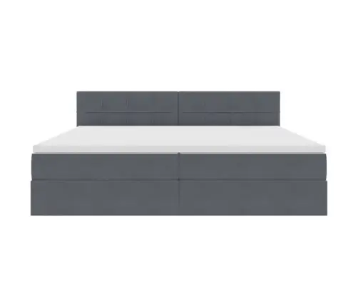 Glabāšanas Gulta Ar Matraci Tumši Pelēks 200 X 200 Cm Samts Vidaxl