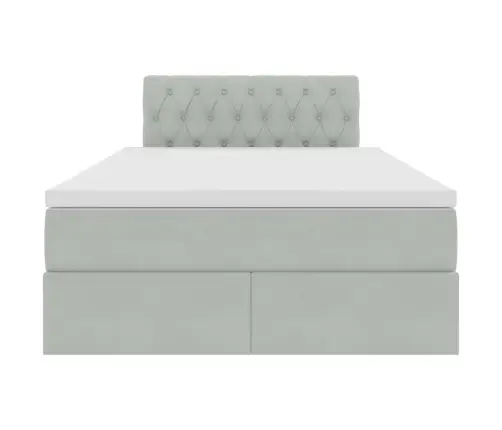 Laos Voodi Madratsiga Peaga Helehall 120 X 200 Cm Samet