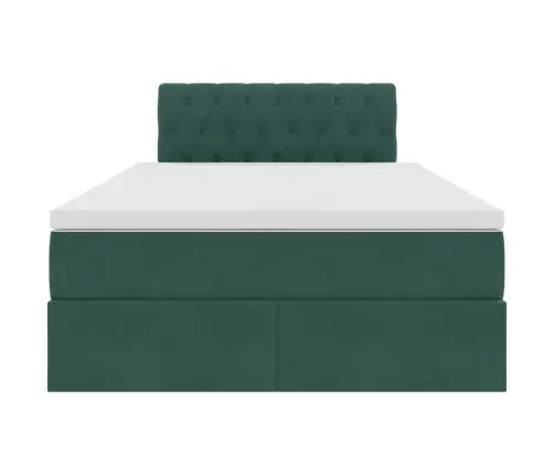 Glabāšanas Gulta Ar Matraci Tumši Zaļš 120 X 200 Cm Samts Vidaxl