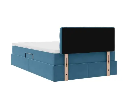 Glabāšanas Gulta Ar Matraci Tumši Zils 120 X 200 Cm Samts Vidaxl