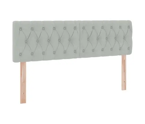 Laos Voodi Madratsiga Peaga Helehall 140 X 190 Cm Samet