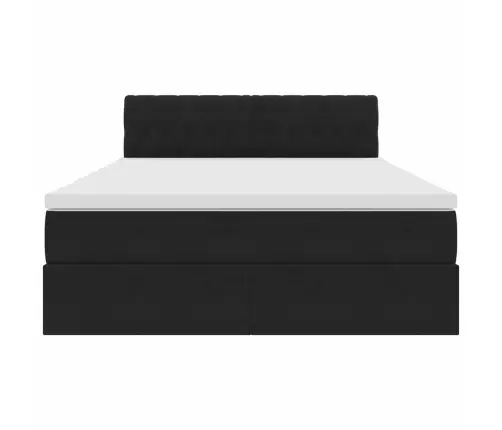 Glabāšanas Gulta Ar Matraci Melna 140 X 200 Cm Samts Vidaxl