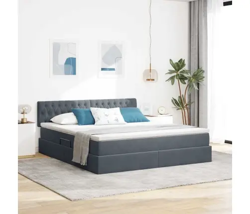 Laos Voodi Madratsiga Peaga Tumehall 180 X 200 Cm Samet