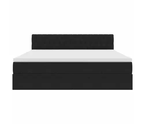 Glabāšanas Gulta Ar Matraci Melna 180 X 200 Cm Samts Vidaxl