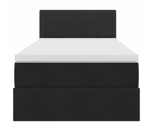 Laos Voodi Madratsiga Peaga Must 90 X 190 Cm Samet