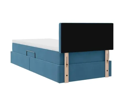 Laos Voodi Madratsiga Peaga Tumesinine 90 X 190 Cm Samet