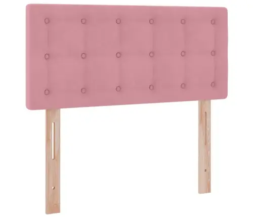 Saugos Lova Su Čiužiniu Su Saugykla Rožinė 90 X 190 Cm Aksomas