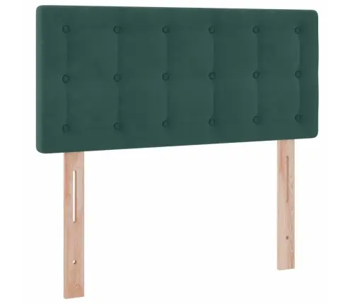 Laos Voodi Madratsiga Peaga Tume Rohelise 90 X 200 Cm Samet