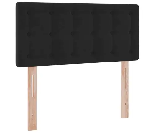 Saugos Lova Su Čiužiniu Su Saugykla Juoda 100 X 200 Cm Aksomas