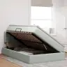 Glabāšanas Gulta Ar Matraci Gaiši Pelēks 120 X 190 Cm Samts Vidaxl