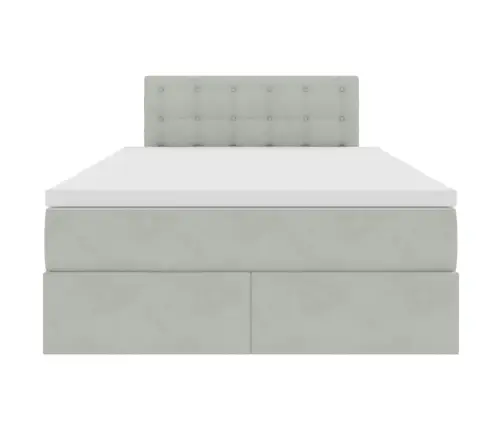 Laos Voodi Madratsiga Peaga Helehall 120 X 200 Cm Samet