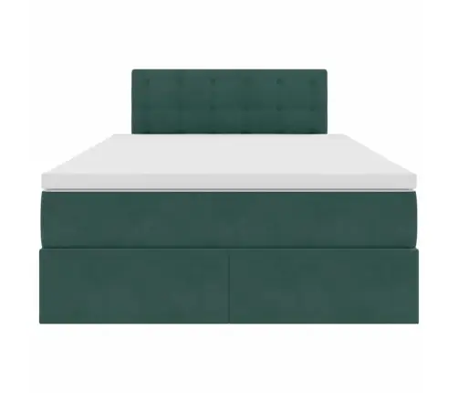 Glabāšanas Gulta Ar Matraci Tumši Zaļš 120 X 200 Cm Samts Vidaxl