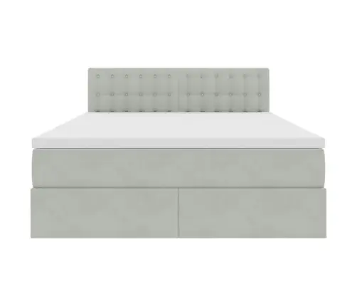 Glabāšanas Gulta Ar Matraci Gaiši Pelēks 140 X 190 Cm Samts Vidaxl