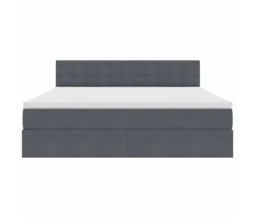 Glabāšanas Gulta Ar Matraci Tumši Pelēks 160 X 200 Cm Samts Vidaxl