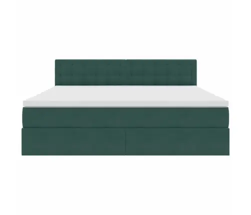 Glabāšanas Gulta Ar Matraci Tumši Zaļš 180 X 200 Cm Samts Vidaxl