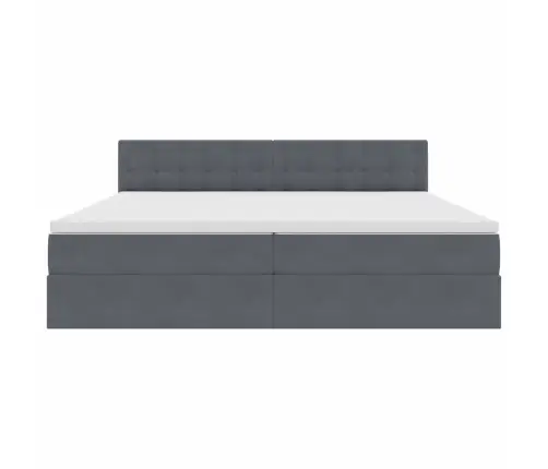 Glabāšanas Gulta Ar Matraci Tumši Pelēks 200 X 200 Cm Samts Vidaxl