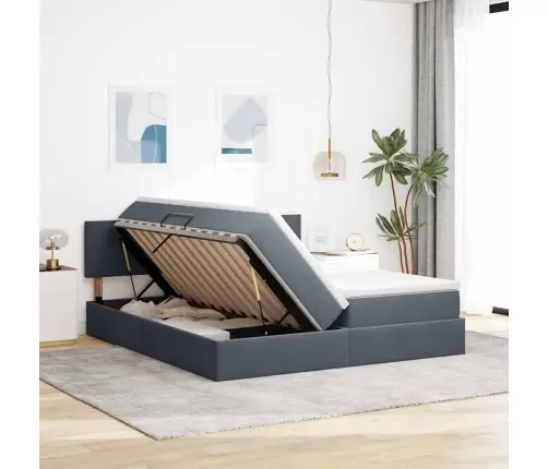 Glabāšanas Gulta Ar Matraci Tumši Pelēks 100 X 200 Cm Vidaxl