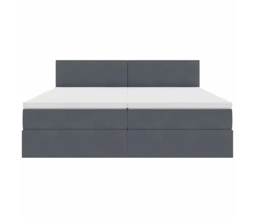 Glabāšanas Gulta Ar Matraci Tumši Pelēks 100 X 200 Cm Vidaxl