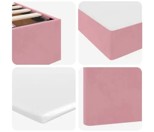 Laos Voodi Madratsiga Peaga Ladustamisega Roosa 100 X 200 Cm