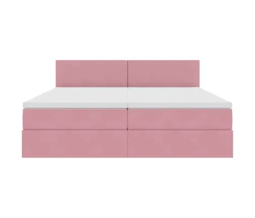 Laos Voodi Madratsiga Peaga Ladustamisega Roosa 100 X 200 Cm