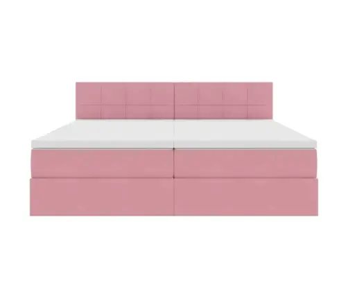 Laos Voodi Madratsiga Peaga Ladustamisega Roosa 90 X 200 Cm