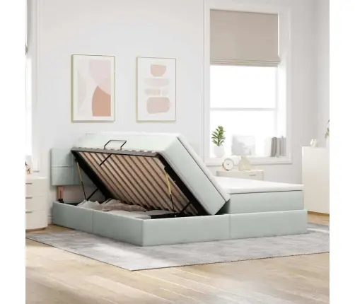 Glabāšanas Gulta Ar Matraci Gaiši Pelēks 100 X 200 Cm Vidaxl