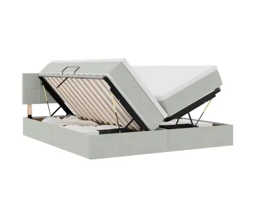 Glabāšanas Gulta Ar Matraci Gaiši Pelēks 100 X 200 Cm Vidaxl