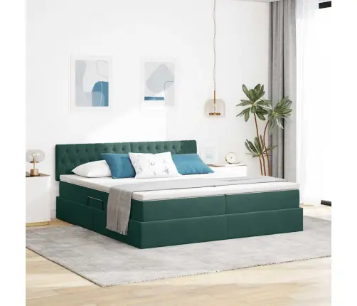 Glabāšanas Gulta Ar Matraci Tumši Zaļš 90 X 200 Cm Vidaxl