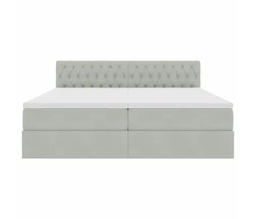 Laos Voodi Madratsiga Peaga Ladustamisega Helehall 100 X 200 Cm