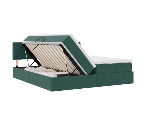 Laos Voodi Madratsiga Peaga Tume Rohelise 100 X 200 Cm