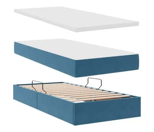 Glabāšanas Gulta Ar Matraci Tumši Zils 90 X 200 Cm Vidaxl