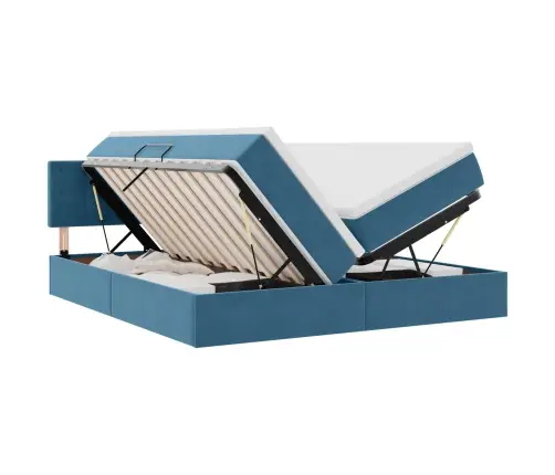 Glabāšanas Gulta Ar Matraci Tumši Zils 90 X 200 Cm Vidaxl