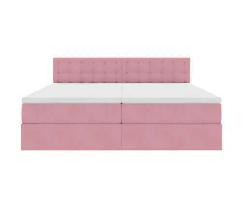 Glabāšanas Gulta Ar Matraci Ar Galvas Klāju Rozā 90 X 200 Cm Vidaxl