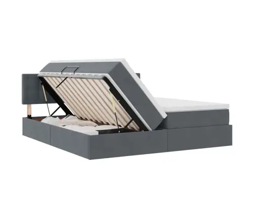 Glabāšanas Gulta Ar Matraci Tumši Pelēks 100 X 200 Cm Vidaxl