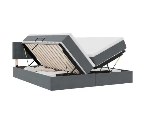 Glabāšanas Gulta Ar Matraci Tumši Pelēks 100 X 200 Cm Vidaxl