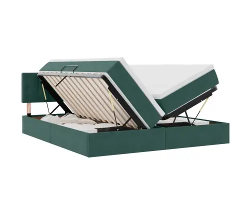 Glabāšanas Gulta Ar Matraci Tumši Zaļš 100 X 200 Cm Vidaxl