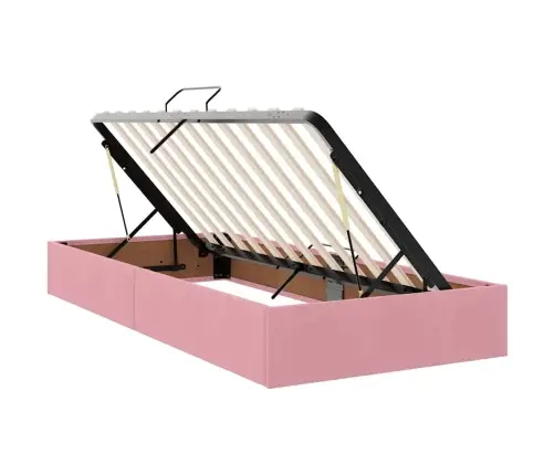 Glabāšanas Gulta Ar Matraci Ar Galvas Klāju Rozā 100 X 200 Cm Vidaxl